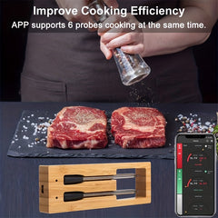 Smart Meat Thermometer Waterproof Wireless Dual Probe Digital Cooking