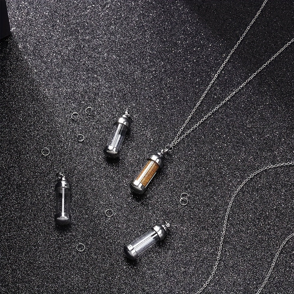 Stainless Steel Vial Pendant for Pet Keepsake and Ashes