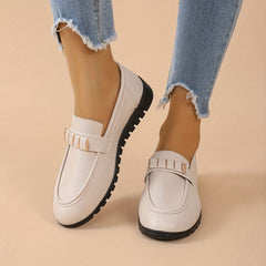 Women's Flat Loafers Comfy Solid Slip-On Shoes Soft Sole Flats