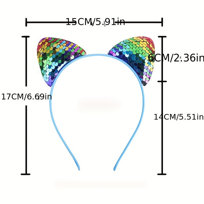 Sequined Cat Ears Hair Hoop Head Accessory for Girls
