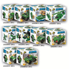 Military Building Blocks Set - Helicopters, Tanks - 10 in 1 Toy