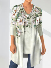 Floral Print Tank Top & Cardigan Set