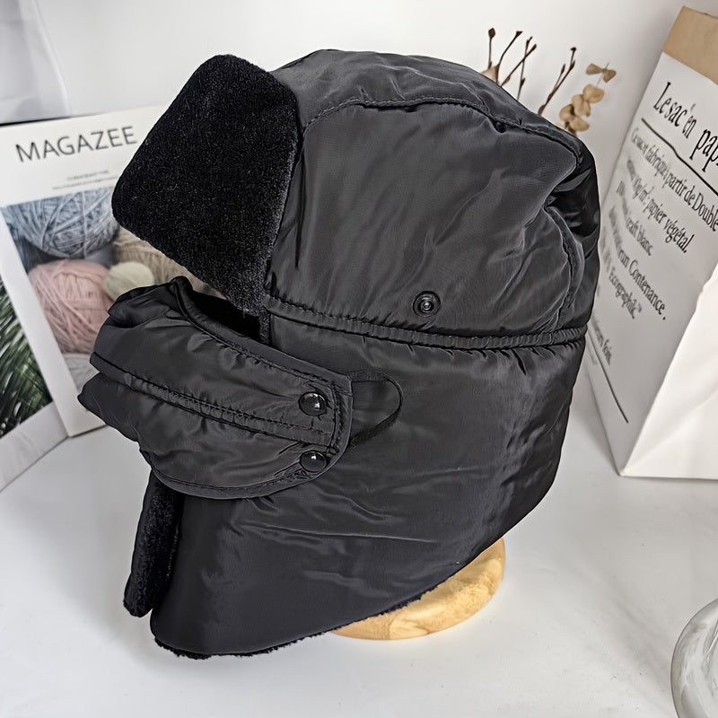 Winter Trapper Hat Outdoor Ski Hat with Face Cover