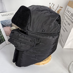 Winter Trapper Hat Outdoor Ski Hat with Face Cover