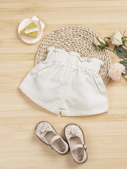 Baby Girls Bow Ruffle Elastic Waist Shorts
