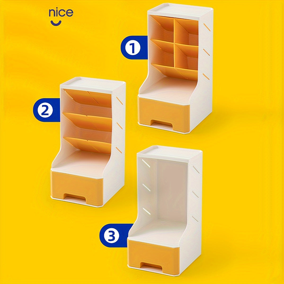 1pc Pen Holder Desktop Classification Stationery Supplies Storage Box