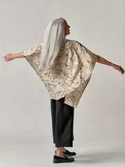 Casual Blouse Women's Plus Print Bat Sleeve Cardigan