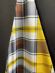 Colorblock Plaid Long Sleeve A Line Dress