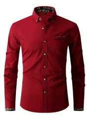 Men's Flower Binding Formal Button Up Shirt