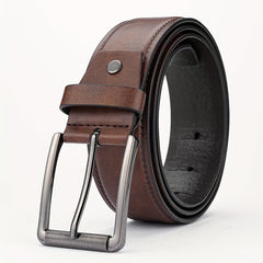 Alloy Pin Buckle PU Striped Belt Accessory Men