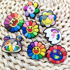 16pcs Cartoon Shoe Charms For Clogs Bubble Slides Sandals Shoe Decorations