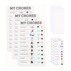 3pcs Daily Schedule Chore Chart Memo Checklist Board