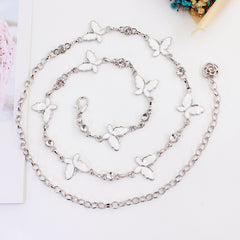 Women's Butterfly Rhinestone Decorative Metal Waist Chain