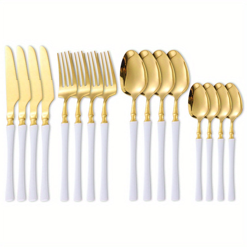 16pcs Stainless Steel Cutlery Set for Dining and Desserts