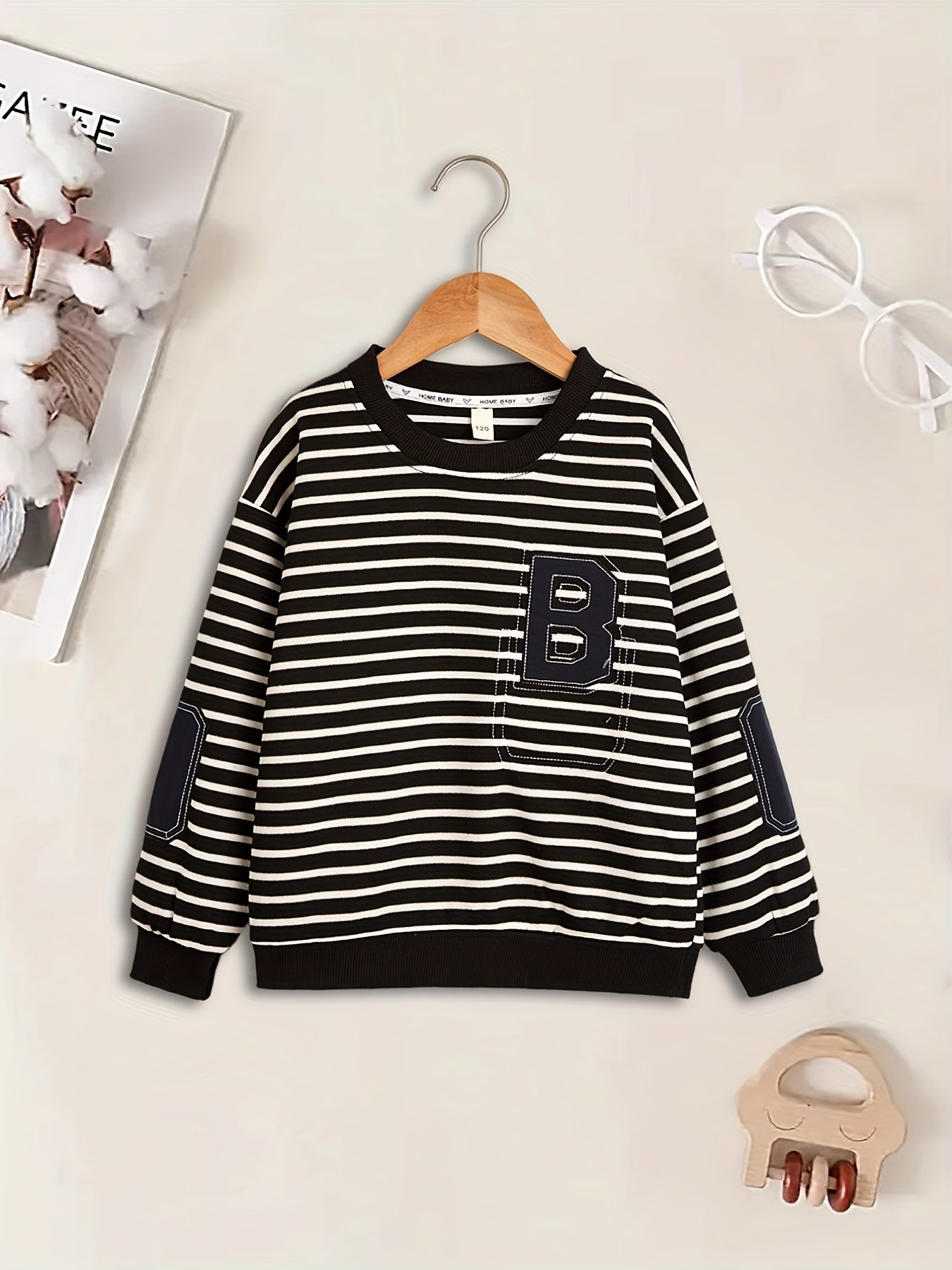 Striped Long Sleeve Top for Boys Size S-XXL