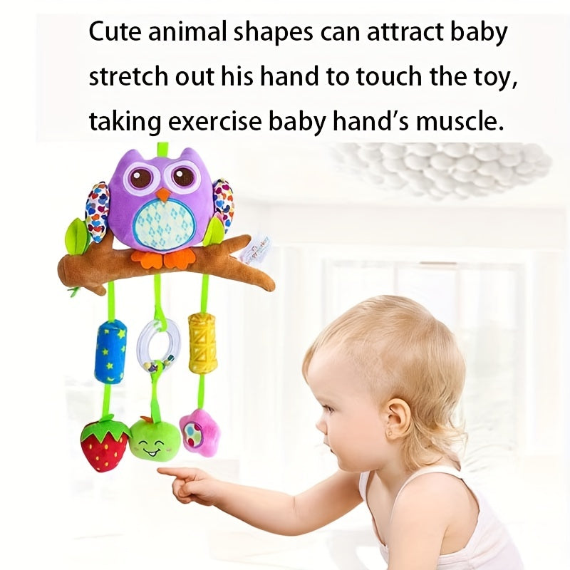 Baby Hanging Rattle Toy - Owl Design