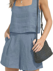 Tank Top & Shorts Set Women's Plus Casual Two Piece Outfit