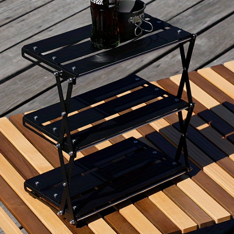 Foldable Aluminum Alloy Stainless Steel Shelf Outdoor Camping Table