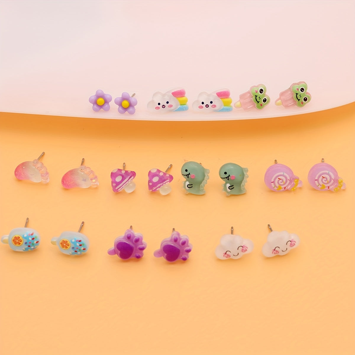 10 Pairs Hypoallergenic Earrings For Girls Surgical Steel Post Fun Earrings