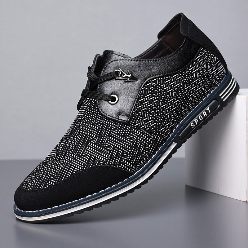 Men's Geometric Pattern Derby Shoes Lace up Front Dress Shoes For Men