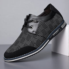 Men's Geometric Pattern Derby Shoes Lace up Front Dress Shoes For Men