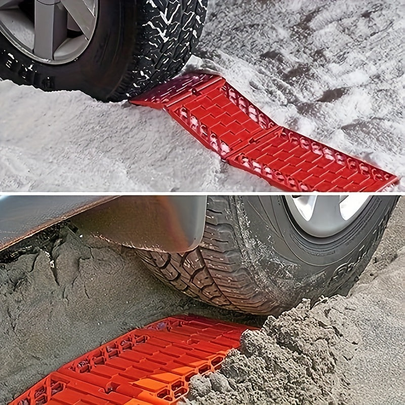 2pcs Foldable Auto Traction Mat Tire Grip Aid Car Escape Emergency Off Road