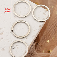 20pcs Stainless Steel Key Rings for Keychain DIY 20-35mm