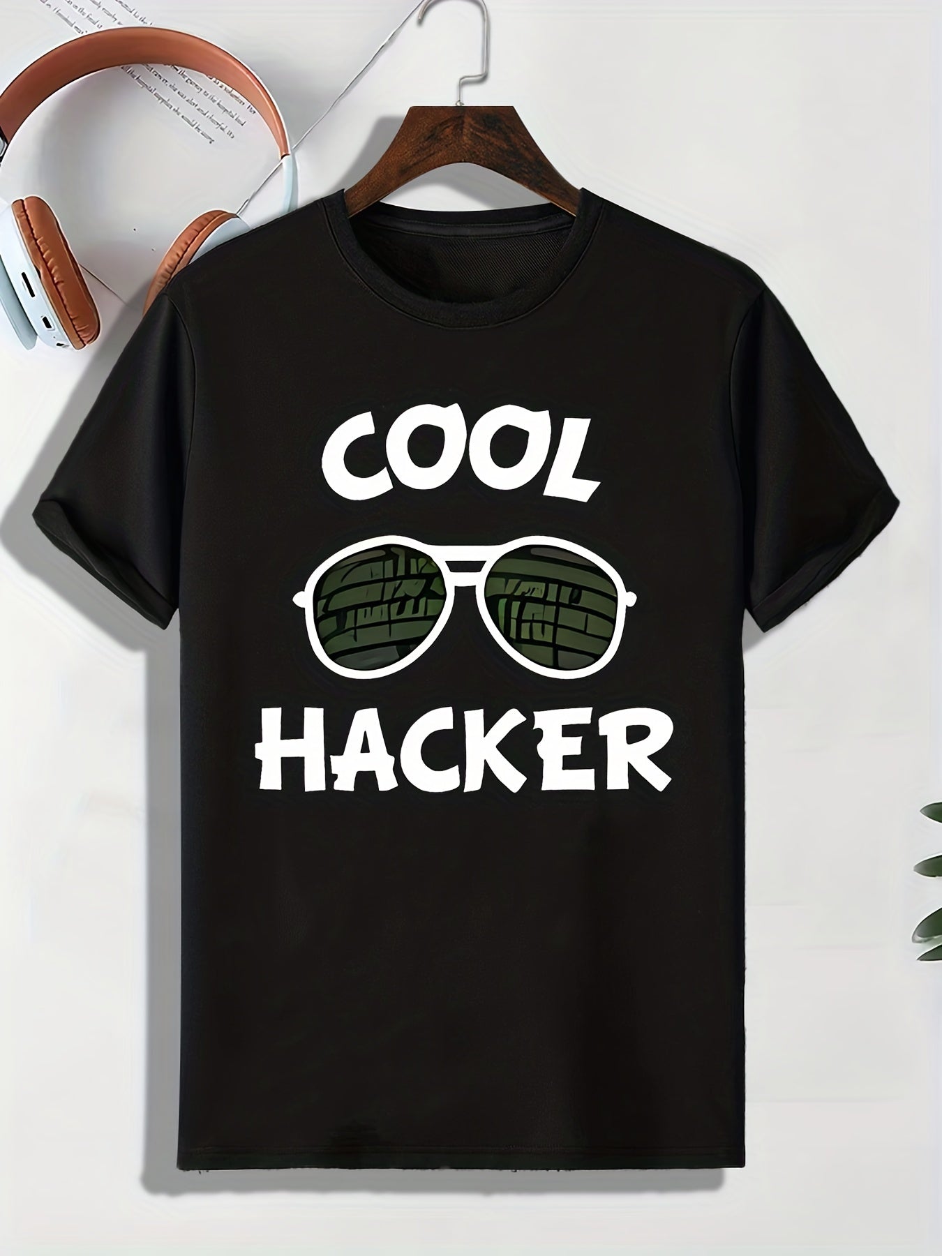 Men's Sunglasses Pattern T-shirt Active Stretch Tee for Outdoor