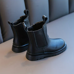 Girls Casual Solid Boots with Zipper Lightweight Non Slip Boots