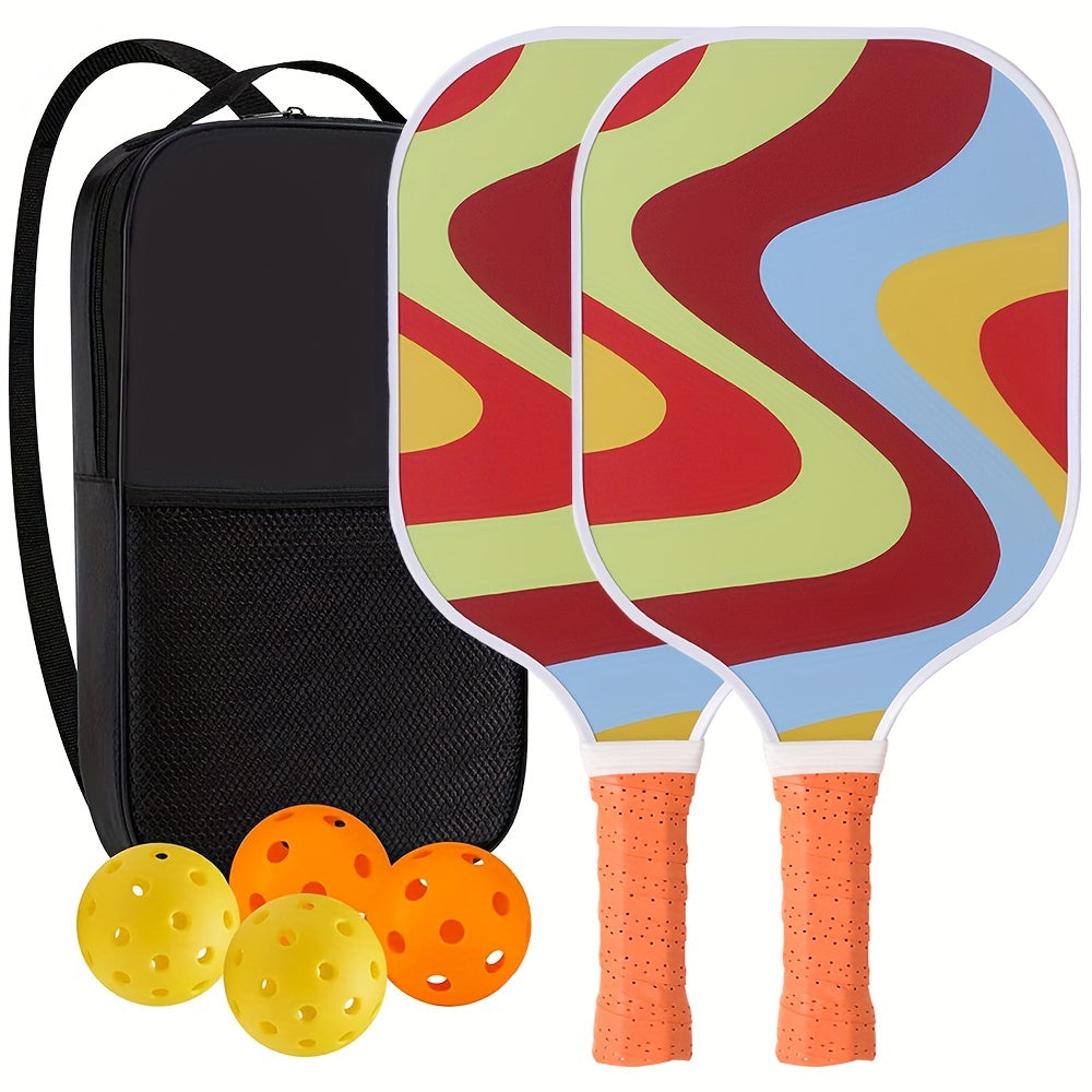 4-Pack Fiberglass Pickleball Paddles Set with Bag - 2 Rackets, Honeycomb Core