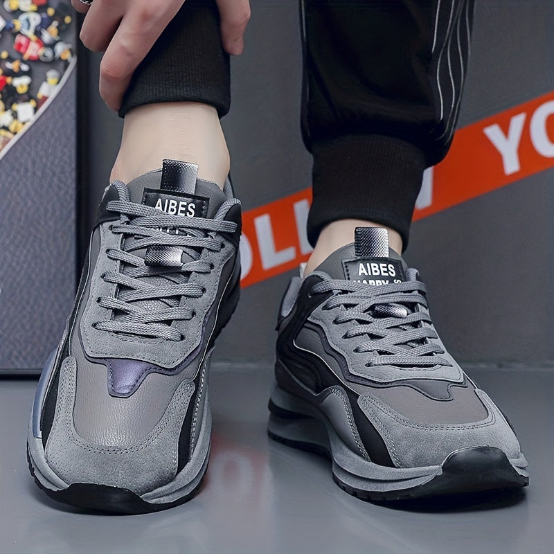 Men's Lace up Sneakers Athletic Shoes Breathable Running Basketball Gym