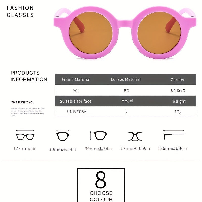 Kid's Matte Sunshade Sunglasses Round Frame Mocha Colored Glasses