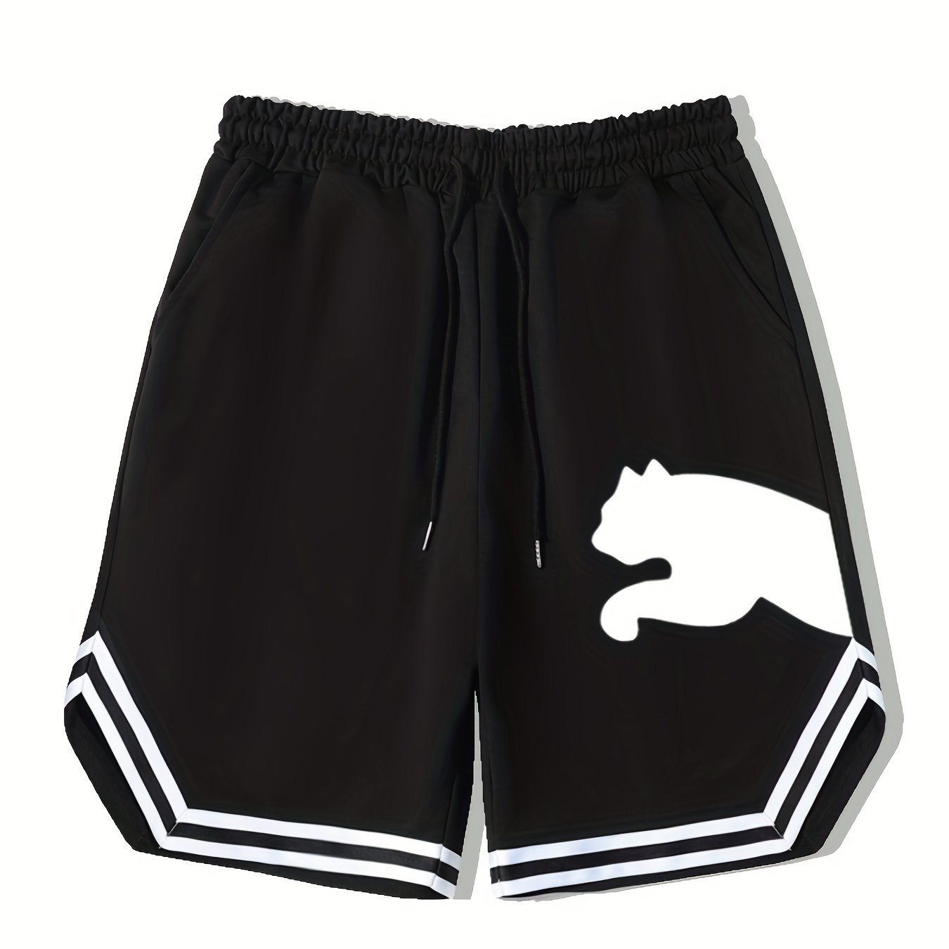 Animal Pattern Stretch Drawstring Shorts