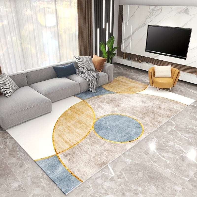 Modern Abstract Geometric Area Rug Grey Floor Carpet Non Shedding