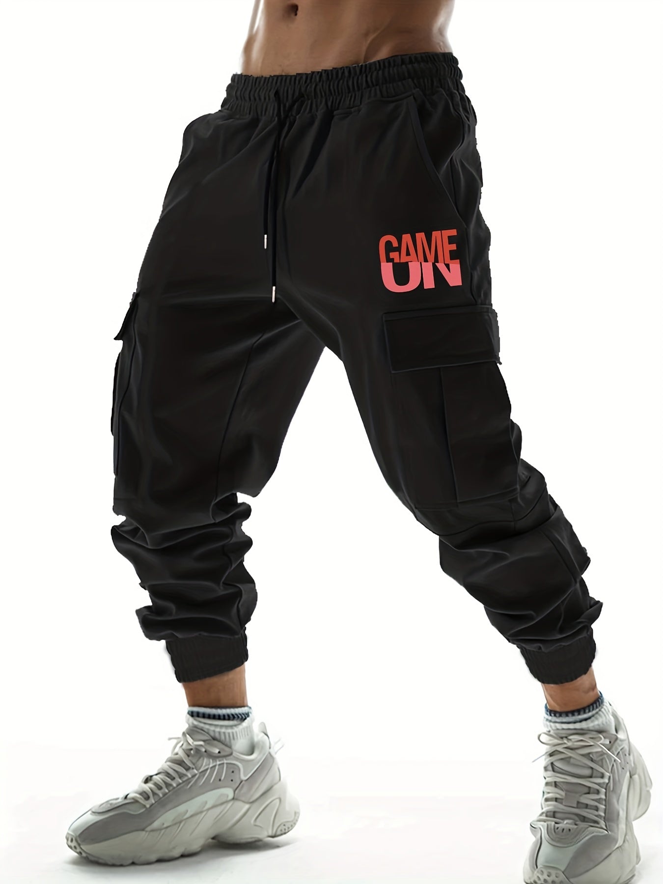 Game On Casual Cargo Pants Men's Joggers For Spring Summer
