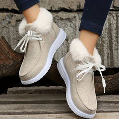 Fur Fleece Lined Thermal Snow Shoes Lightweight Winter Boat Shoes
