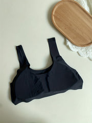 Seamless Padded Sports Bra Wide Strap