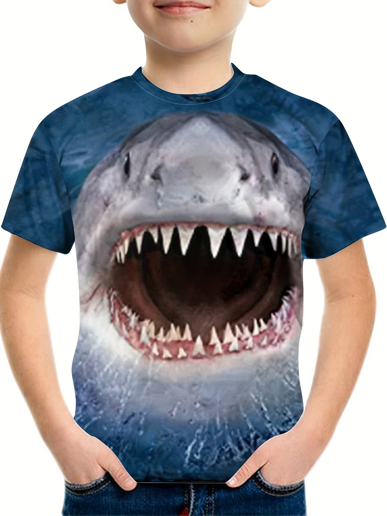 Shark 3D Print Boys T shirt Kids Casual Summer Clothes