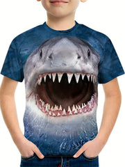 Shark 3D Print Boys T shirt Kids Casual Summer Clothes