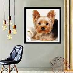 5D Diamond Painting Kit Yellow Yorkie Dogs DIY Art Home Decor