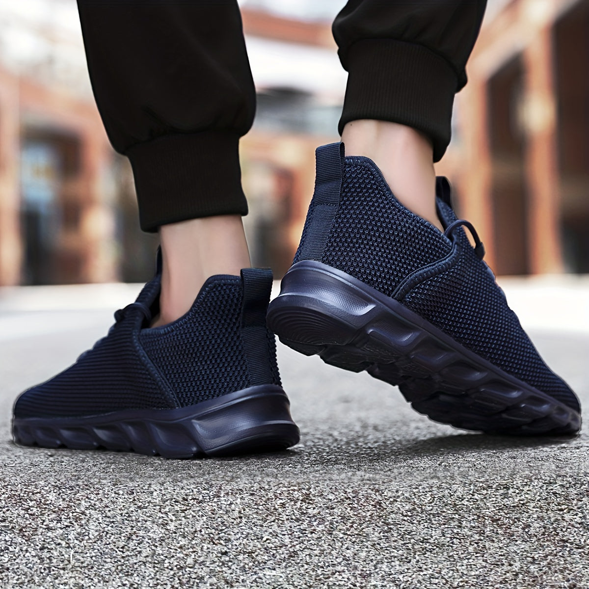 Men's Breathable Knit Lace-Up Sneakers