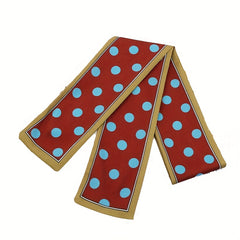 2pcs Red & Pink Skinny Scarf Long Ribbon Neckerchief Twilly Scarf