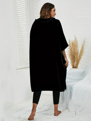 Plus Size Coral Fleece Hooded Dress Comfort Wearable Blanket