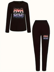 Ombre Slogan Print Tee & Legging Set