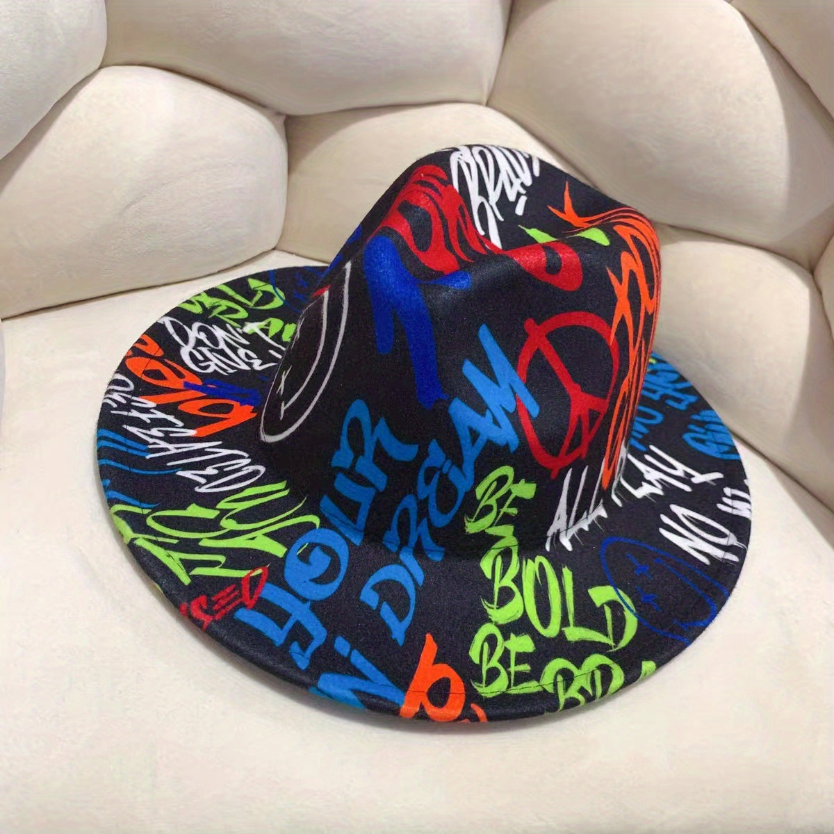 Graffiti Jazz Hat All-match Woolen Adjustable