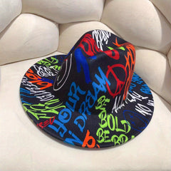 Graffiti Jazz Hat All-match Woolen Adjustable