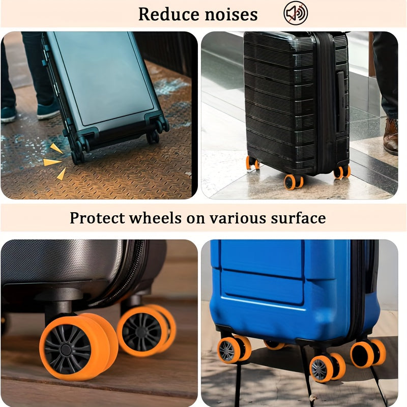 4pcs Luggage Box Wheel Protection Cover Noise Reduction Shock Absorption