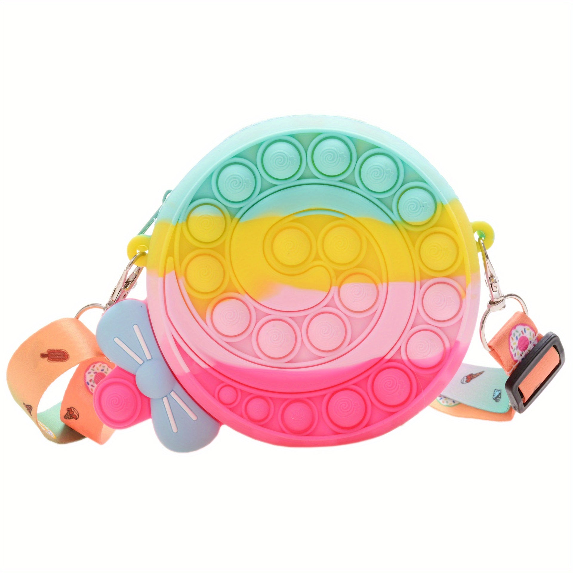 Kids Cartoon Lollipop Silicone Crossbody Bag Toy