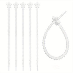 Set of 5 Star-Shaped Silicone Zip Ties for Charging Cords