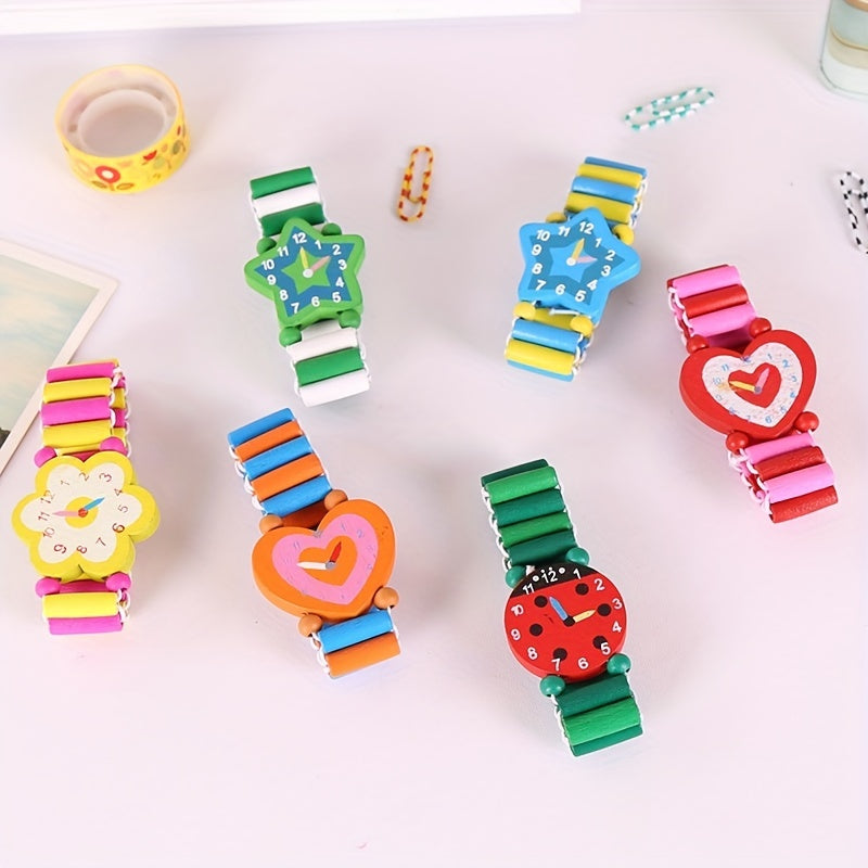 Cartoon Elastic Wooden Watch Wristbands - School Award Prize Gift